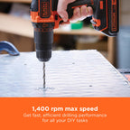BLACK+DECKER 18 V Cordless 2-Gear Combi Drill with Kitbox and 2X 1.5 Ah Lithium Ion Batteries