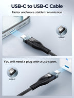 USB-C to C 1M 100W PD3.0 Fast Charging Cable - Compatible with MacBook Pro, iPad Air, iPhone 15, Samsung S23/S22/S21 Ultra, Pixel 7/6, Switch, PS5