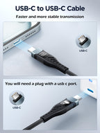 USB-C to C 1M 100W PD3.0 Fast Charging Cable - Compatible with MacBook Pro, iPad Air, iPhone 15, Samsung S23/S22/S21 Ultra, Pixel 7/6, Switch, PS5