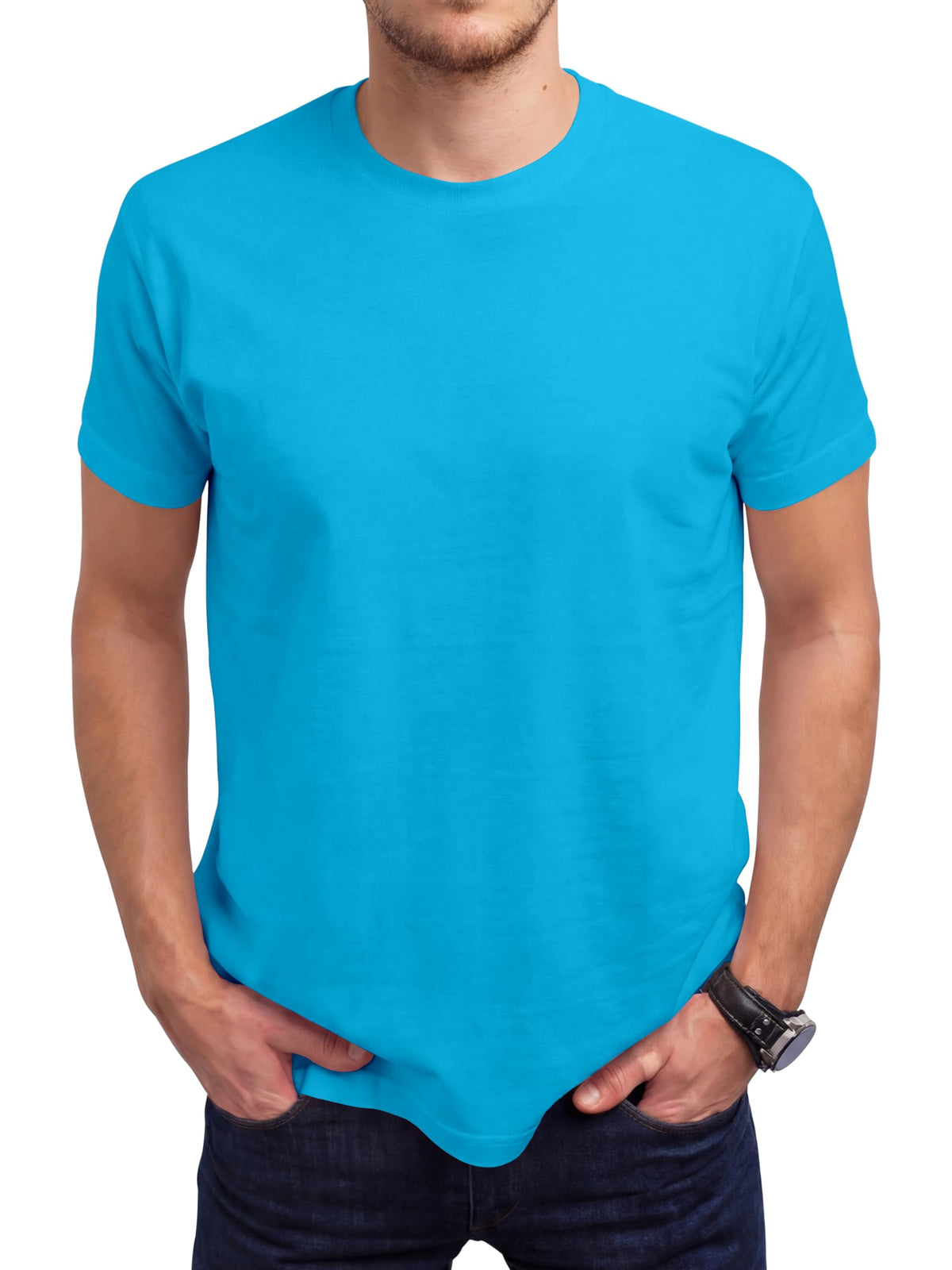 Love My Fashions Mens Plain T Shirt Crew Neck & Short Sleeve Cotton Tops for Men