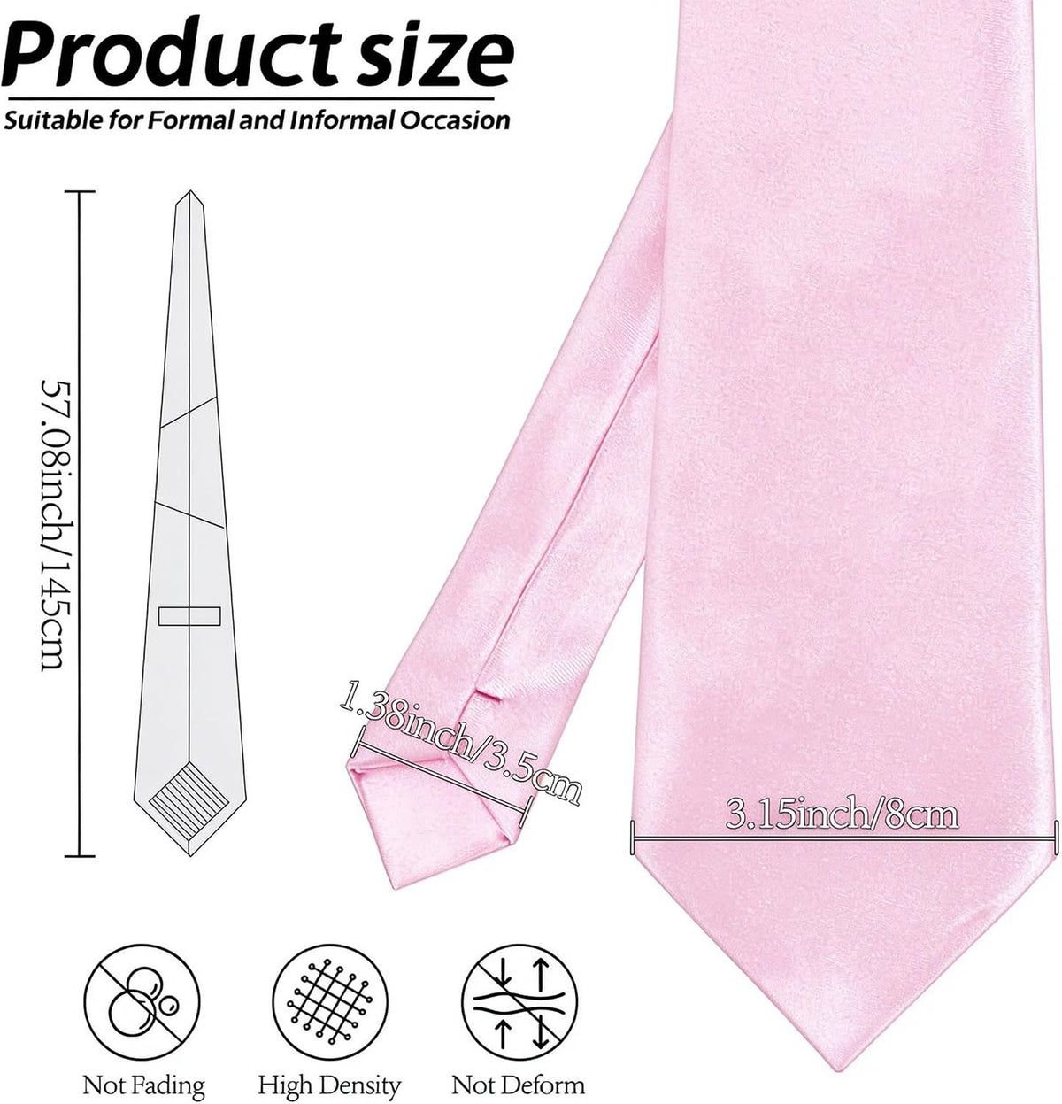 yenlk Men's Classic Necktie, Formal Tie for Weddings, Business and Prom
