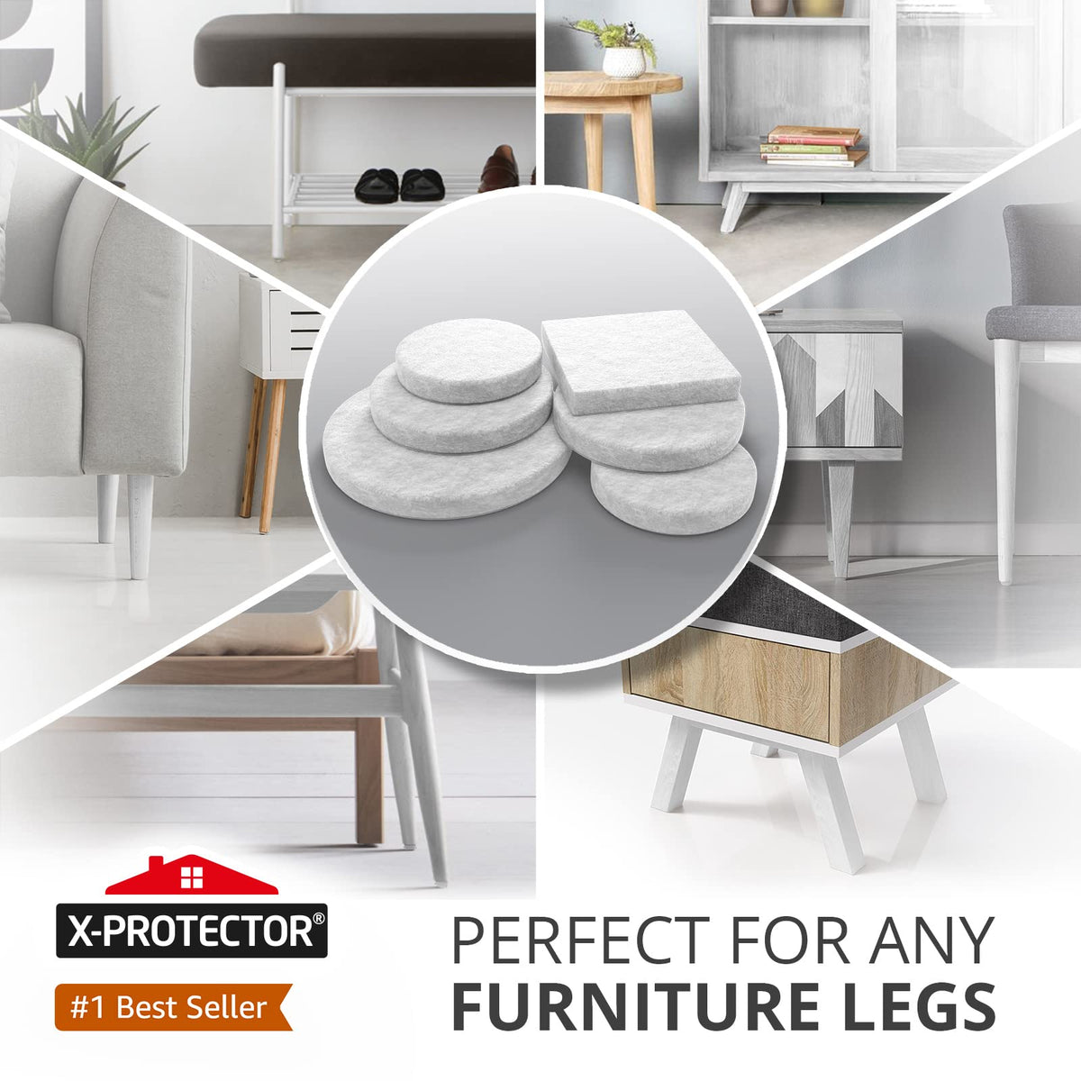 Felt Furniture Pads X-PROTECTOR 133 PCS Premium Furniture Pads - Felt Pads