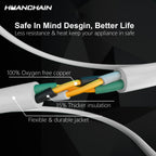 HUANCHAIN Indoor Black Extension Cord 3 FT Waterproof 16/3 Gauge