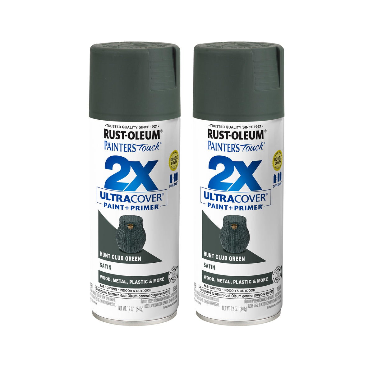Rust-Oleum 334023-6PK Painter's Touch 2X Ultra Cover Spray Paint, 12 oz, Gloss Almond, 6 Pack