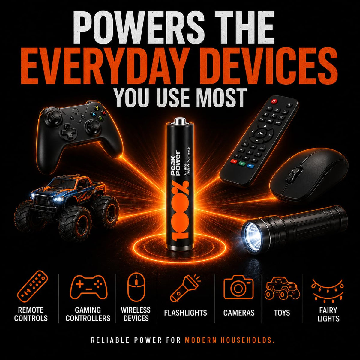 100PP AA Batteries 40 Pack | Alkaline 1.5V, 10-Year Shelf Life