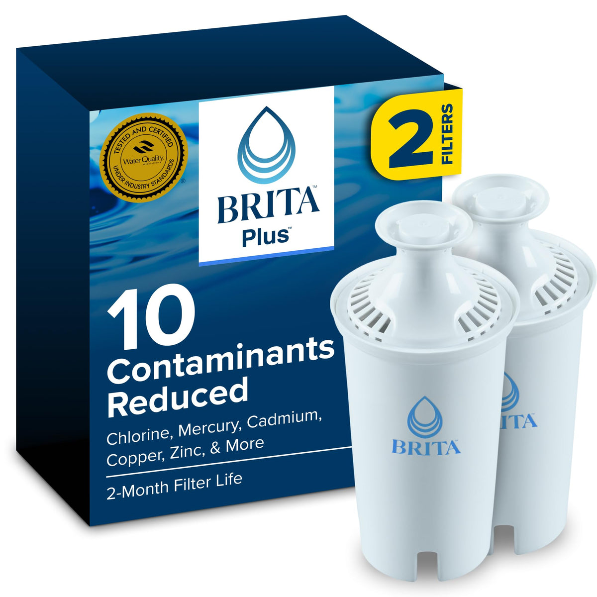 Brita Standard Pitcher and Dispenser Replacement Water Filters, White, 4