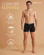 Giovici Mens Boxers Bamboo Anti Chafing Soft Comfortable Boxer Briefs Longer Leg - Boxer Shorts Multipack - Moisture Wicking Technology