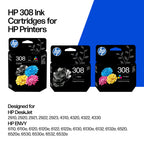 HP 308 Black & Tri-colour Original Ink Cartridges 2-Pack