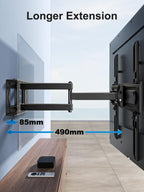 PERLESMITH TV Wall Bracket, Swivel Tilt Wall Mount for 26-70 Inch Flat & Curved TVs up to 45kg, Max. VESA 400x400mm