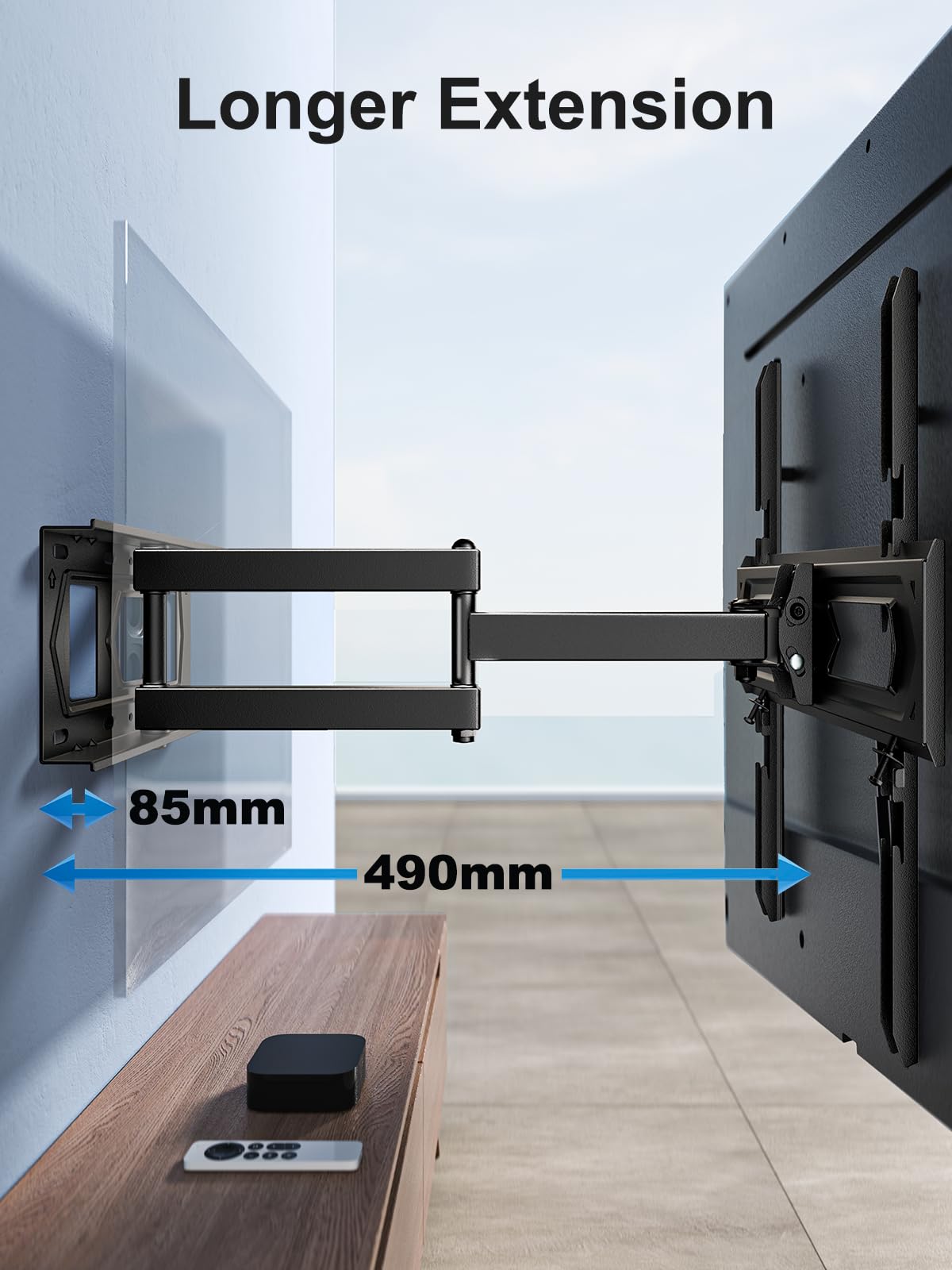 PERLESMITH TV Wall Bracket, Swivel Tilt Wall Mount for 26-70 Inch Flat & Curved TVs up to 45kg, Max. VESA 400x400mm