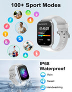 RUIMEN Smart Watch Answer Dial Call,Smart Watches for Women Men 1.85" HD Screen Fitness watch with SpO2 Heart Rate Sleep Monitor Step Counter Waterproof 100+ Sports Mode for Android iOS (2 Bands)