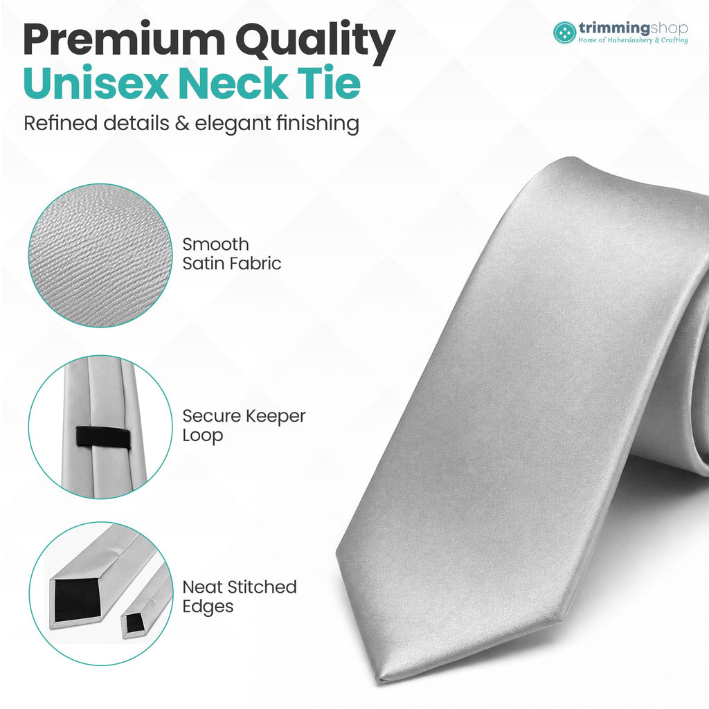 Trimming Shop 5cm Slim Skinny Solid Colour Necktie for Mens