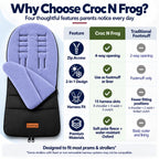 CrocnFrog Universal Baby Bunting Footmuff - Cosy Toes Fit Toddler Foot Muff for Stroller, Buggy, Pushchair & Pram Footmuffs Comes with Warm and Soft Polar Fleece Water, Wind