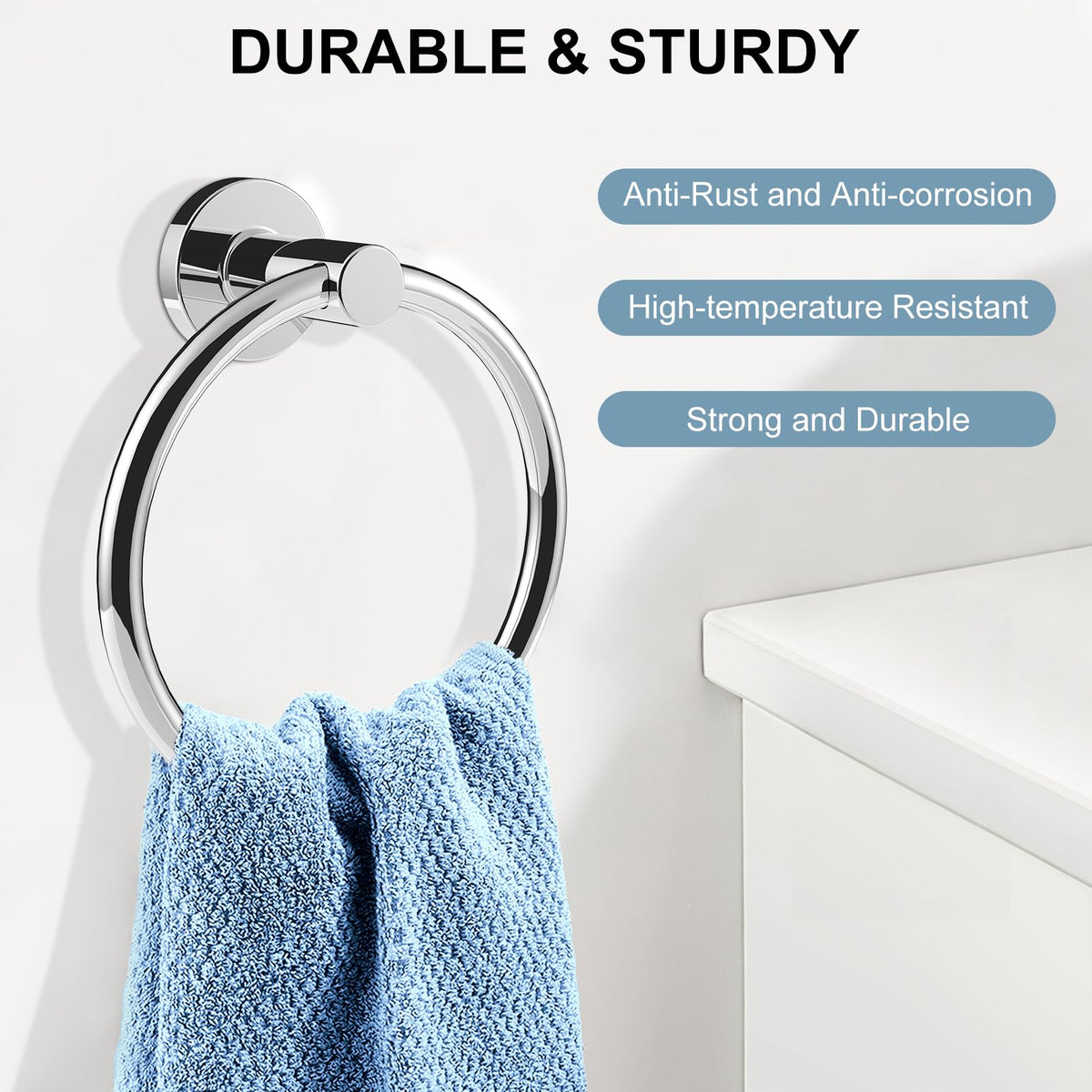 SetSail Towel Holder for Bathroom Wall Matte Black Towel Ring