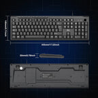 Rii RK907 USB Wired Keyboard Full Size Office Keyboard Compatible with Mac PC Tablet Windows Android Microsoft UK Layout