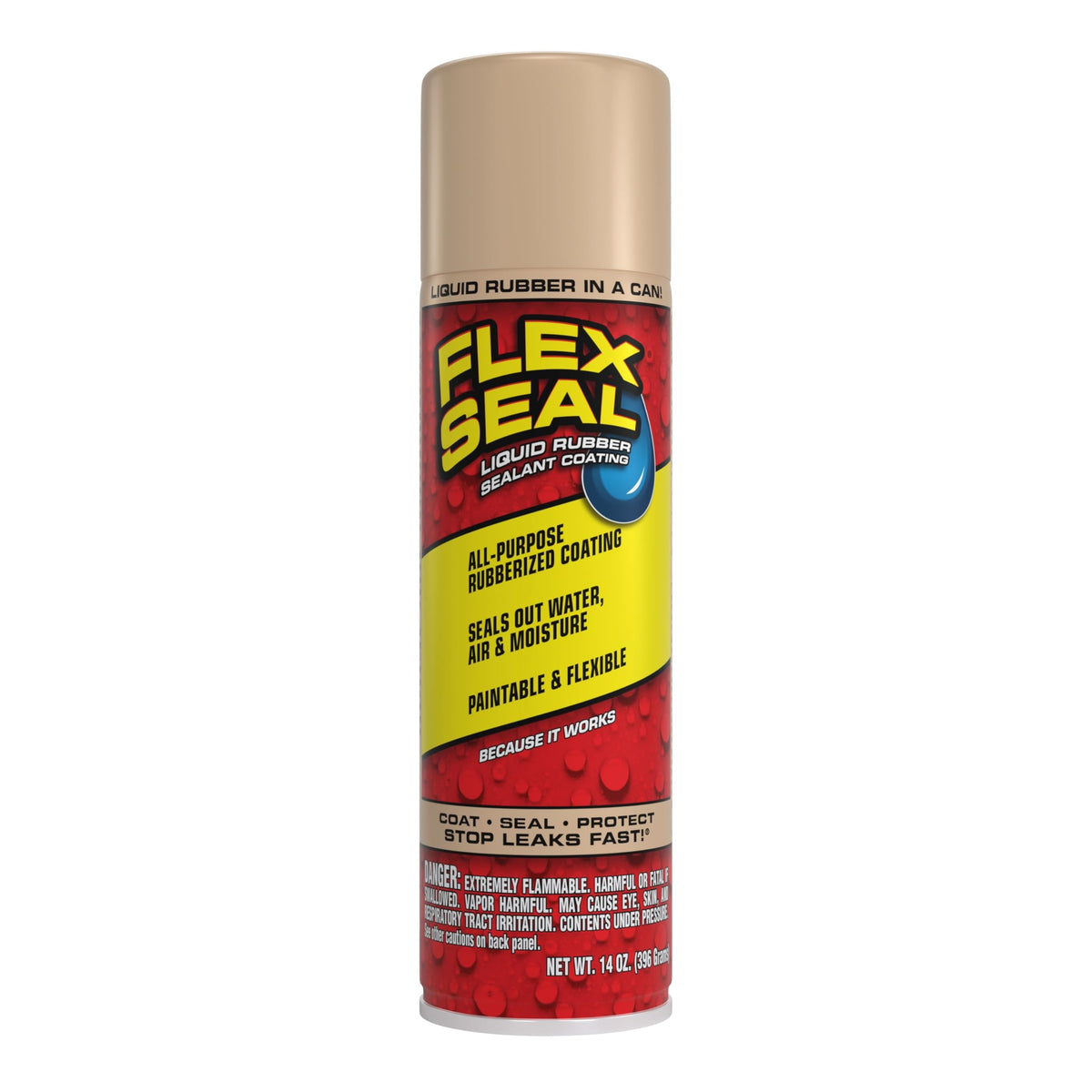 Flex Seal Spray Rubber Sealant Coating, Waterproof, Clear, 14 oz, 1-Pack