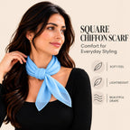 WESTEND CHOICE Square Chiffon Scarves Women's Neck Scarf 50s Retro Bandana