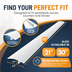 Linda’s Essentials Silicone Stove Gap Covers (2 Pack), Heat Resistant Oven Gap Filler Seals Gaps Between Stovetop and Counter, Easy to Clean Stove Gap Guard (21 Inches, Black)