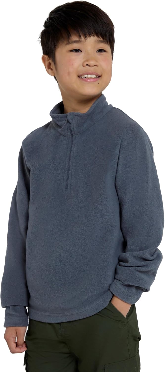 Mountain Warehouse Camber Kids Coral Fleece Top - Lightweight, Quick Drying, Breathable Sweatshirt for Outdoor Activities - Unisex, Suitable for Winter Layering