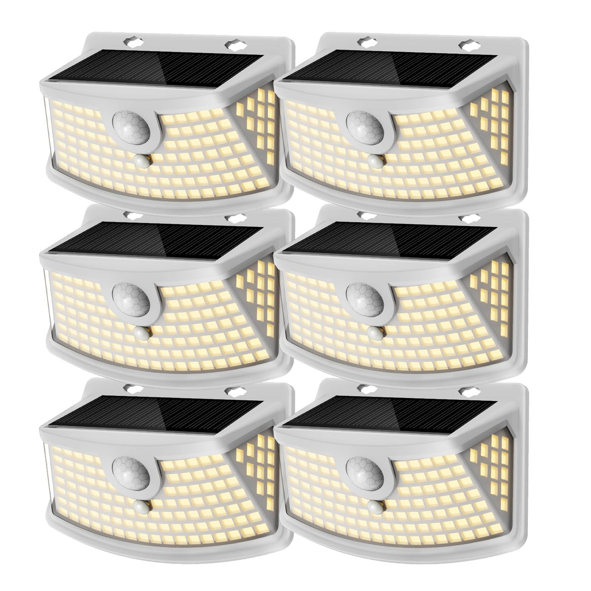 Aootek Solar Motion Sensor Lights Outdoor 120 LEDs, Black, 6 Pack