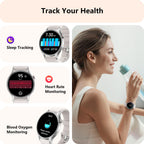 Smart Watch for Women, Answer/Make Call, 1.32'' AMOLED Ultra-Clear Screen Fitness Trackers with Heart Rate/Sleep/SpO2 Monitor, Smartwatch for iPhone/Samsung/Android, 110+ Sport Modes, 3ATM Waterproof