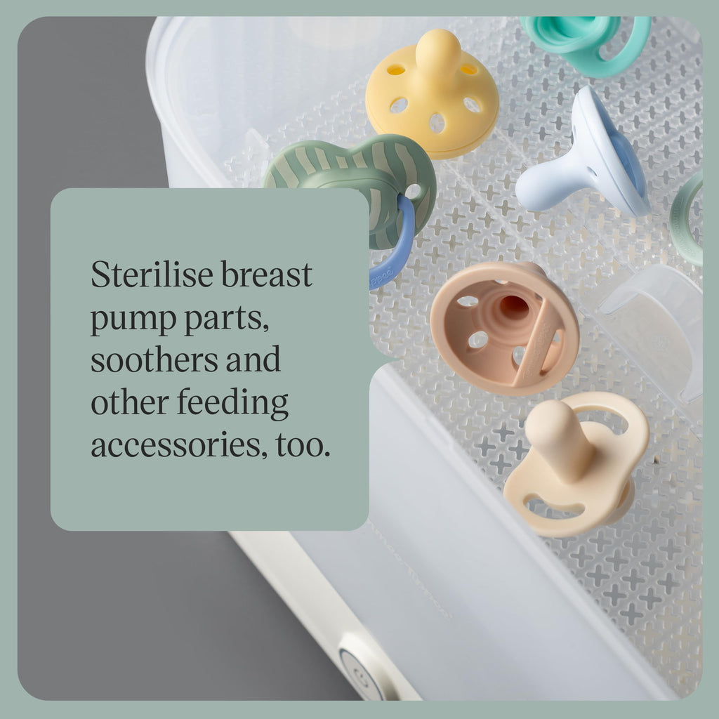 Tommee Tippee Electric Steam Baby Bottle Steriliser 5-Minute Cycle White