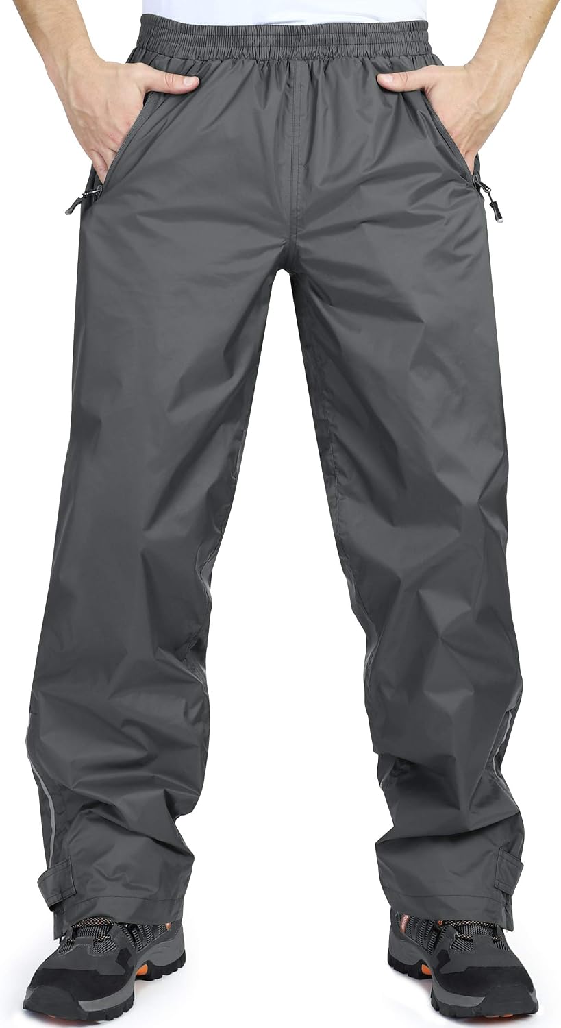 33,000ft Men's Waterproof Trousers Lightweight Breathable Rain Overtrousers