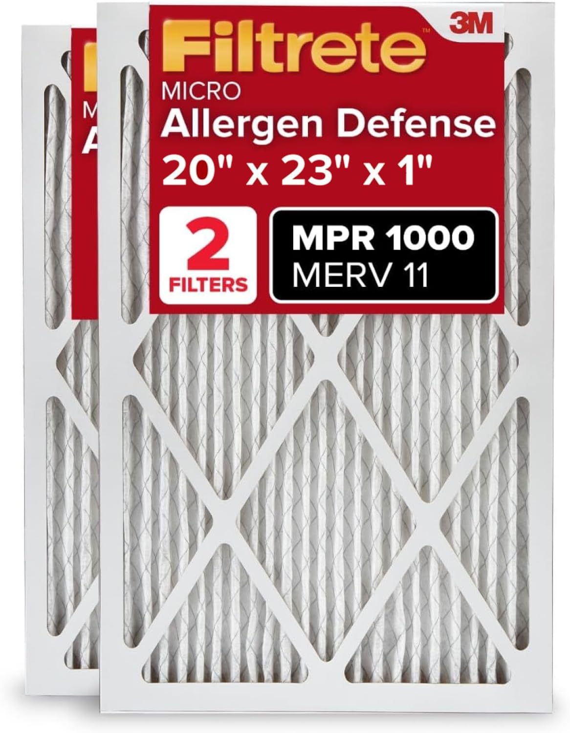 Filtrete 20x25x1 Air Filter, MERV 11, MPR 1000, 2 HVAC Filters