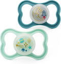 MAM Original Glow-in-the-Dark Dummies, 6-18M, 2 Pack, Orthodontic Design