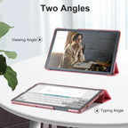 CoBak Case for Samsung Galaxy Tab A11+ Plus 11 Inch 2025/A9+ Plus 2023 - PU Leather Smart Cover with Auto Sleep/Wake for Tab A11+, Translucent Hard Shell, Multi-Viewing Angles, Orange