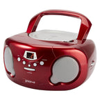 Groov-e Original Boombox - Portable CD Player with Bluetooth, Radio, 3.5mm Aux Port, & Headphone Socket - LED Display, 2 x 1.2W Speakers - Battery or Mains Powered - Blue