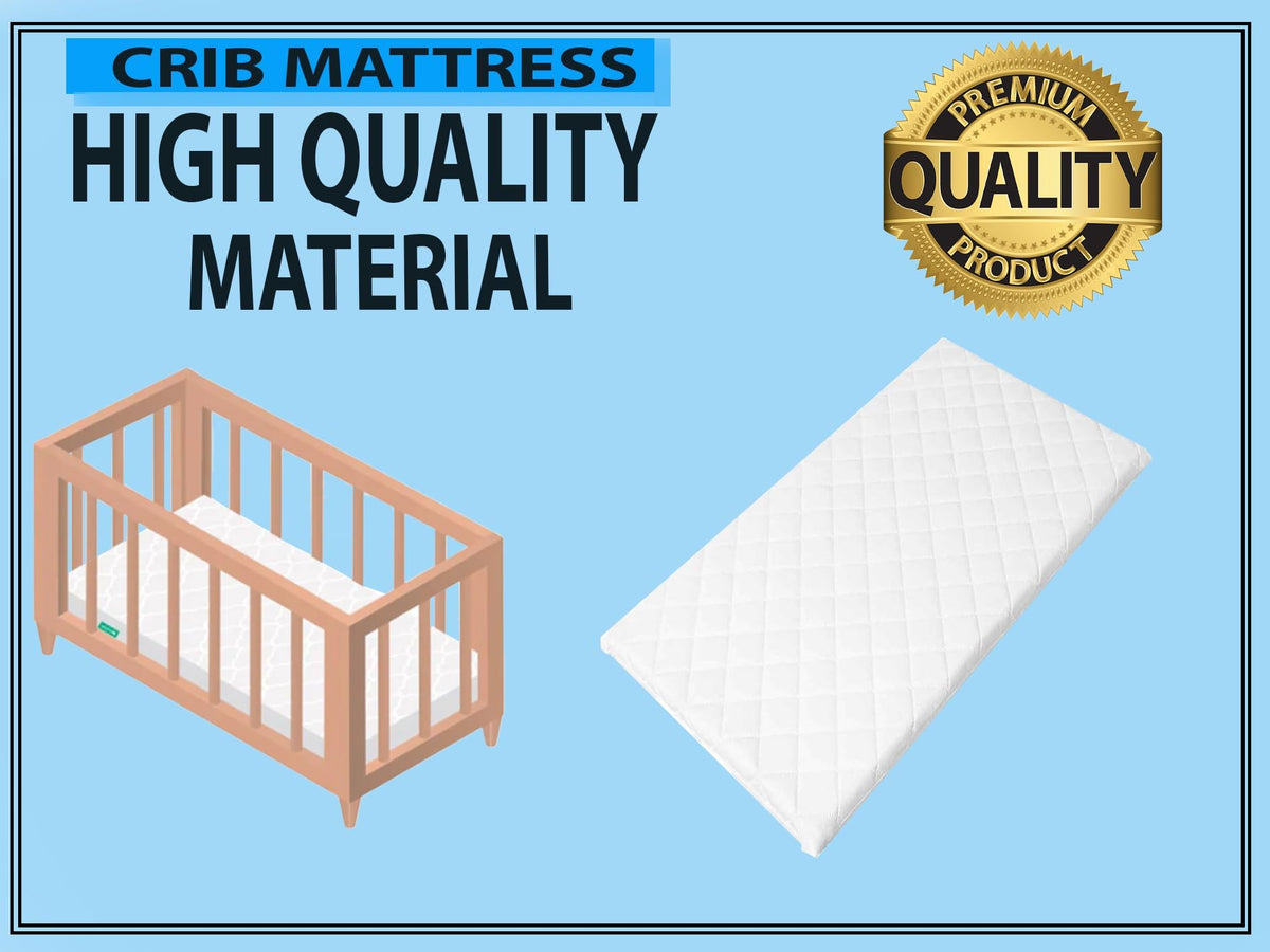 Toddler Cot Mattress 120 x 60 x 5 cm – Extra Thick Baby Mattress for Cot Beds – Quilted Polypropylene Cover – Firm Foam Support, Removable Cover – UK Made