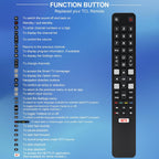 Replacement TCL TV Remote Control RC802N for TCL Android & LCD LED 4K Smart TVs: 32DS520, 40S6000FS, 49S6000FS, 49DP600, F43S5916, 50DP600, H32S5916, U49P6016, U55P6006 – No Setup Required