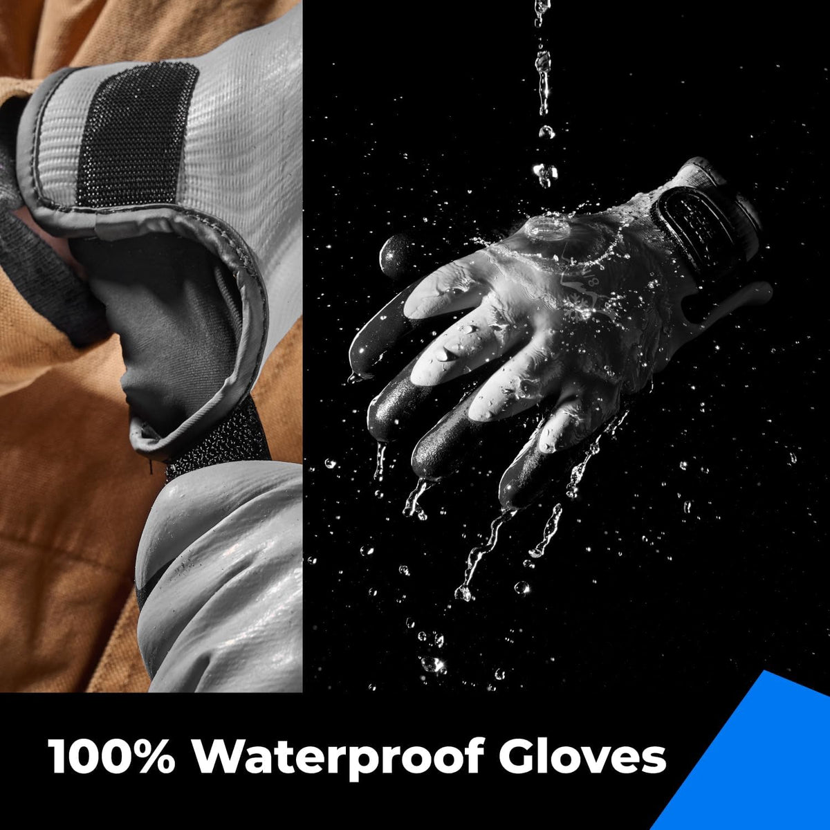 toolant 100% Waterproof Winter Work Gloves, Thermal Insulation with Grip