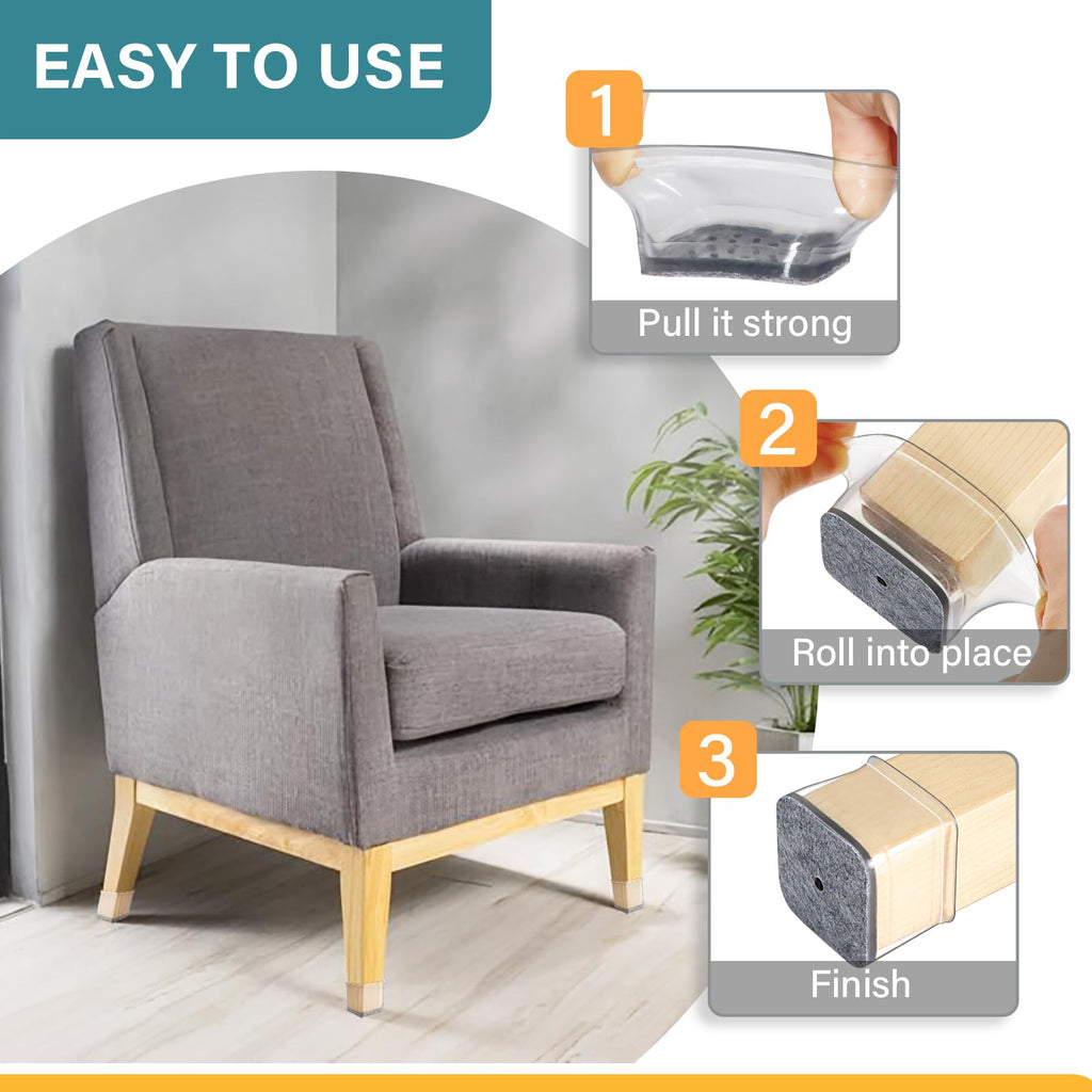 Ansible 24 Pcs Chair Leg Floor Protectors Round