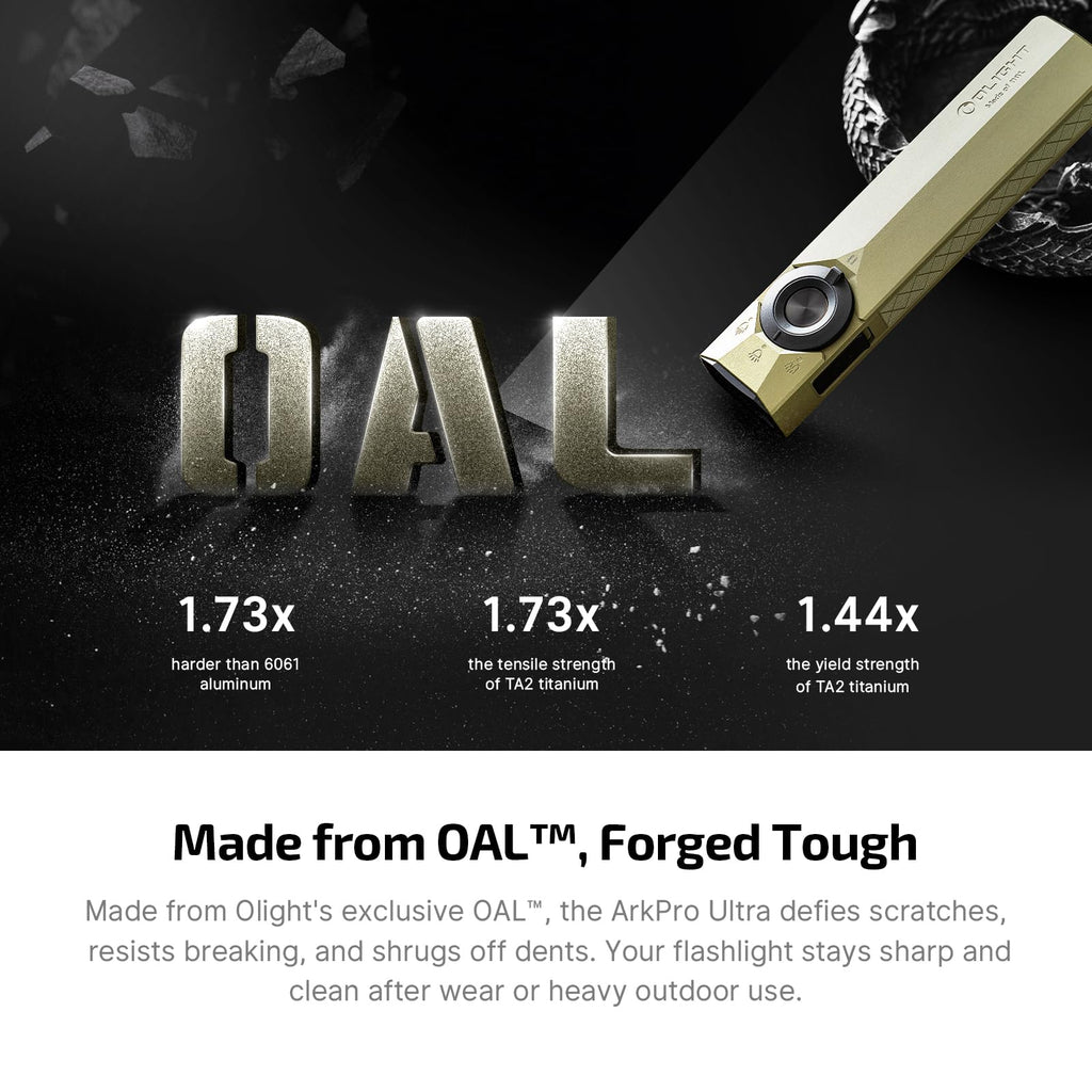OLIGHT ArkPro Ultra Rechargeable Flat EDC Flashlight,1700Lumens,Onyx Black