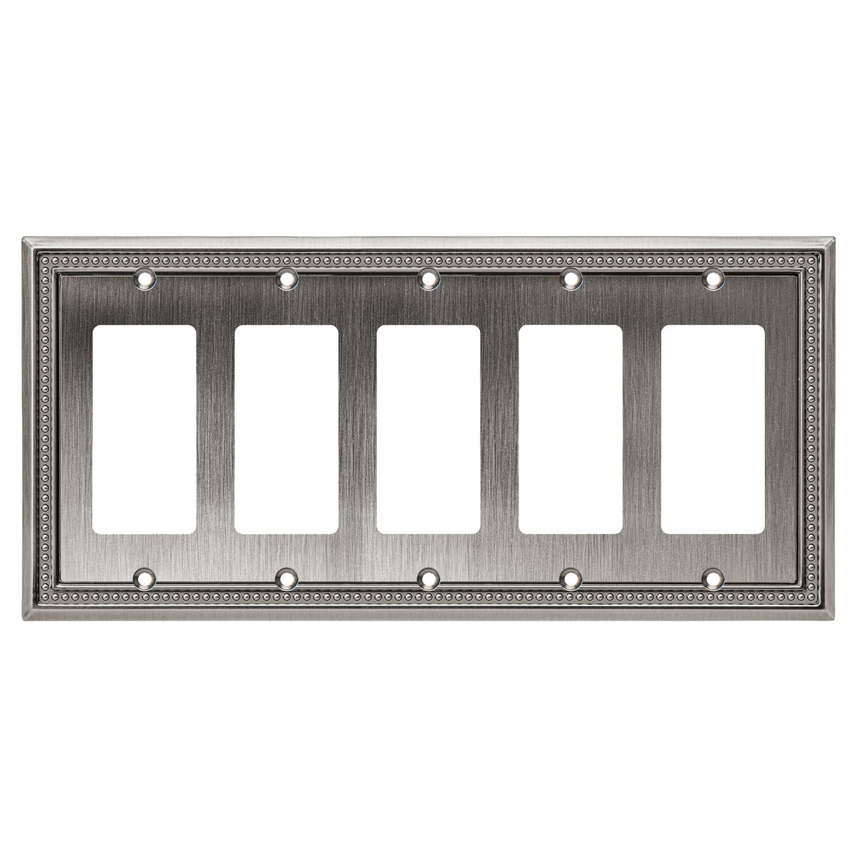 Sunken Pearls Heavy-Duty 4 Toggle Light Switch Plate, Antique Brass, 1 Pack