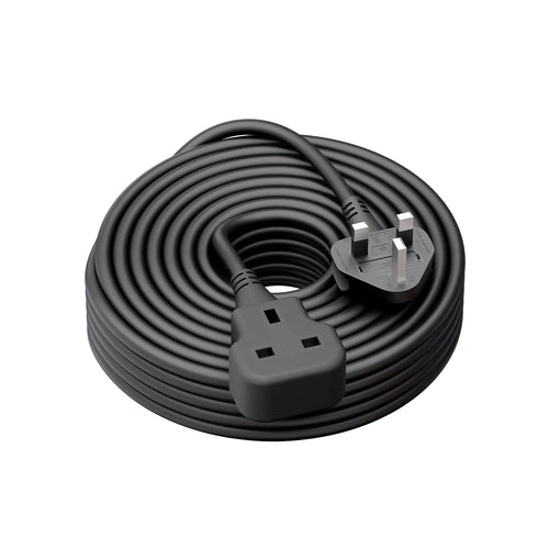 1 Meter Short Extension Lead Single Plug Socket Power Cable 13 Amp Extension Cord Electrical Socket Black
