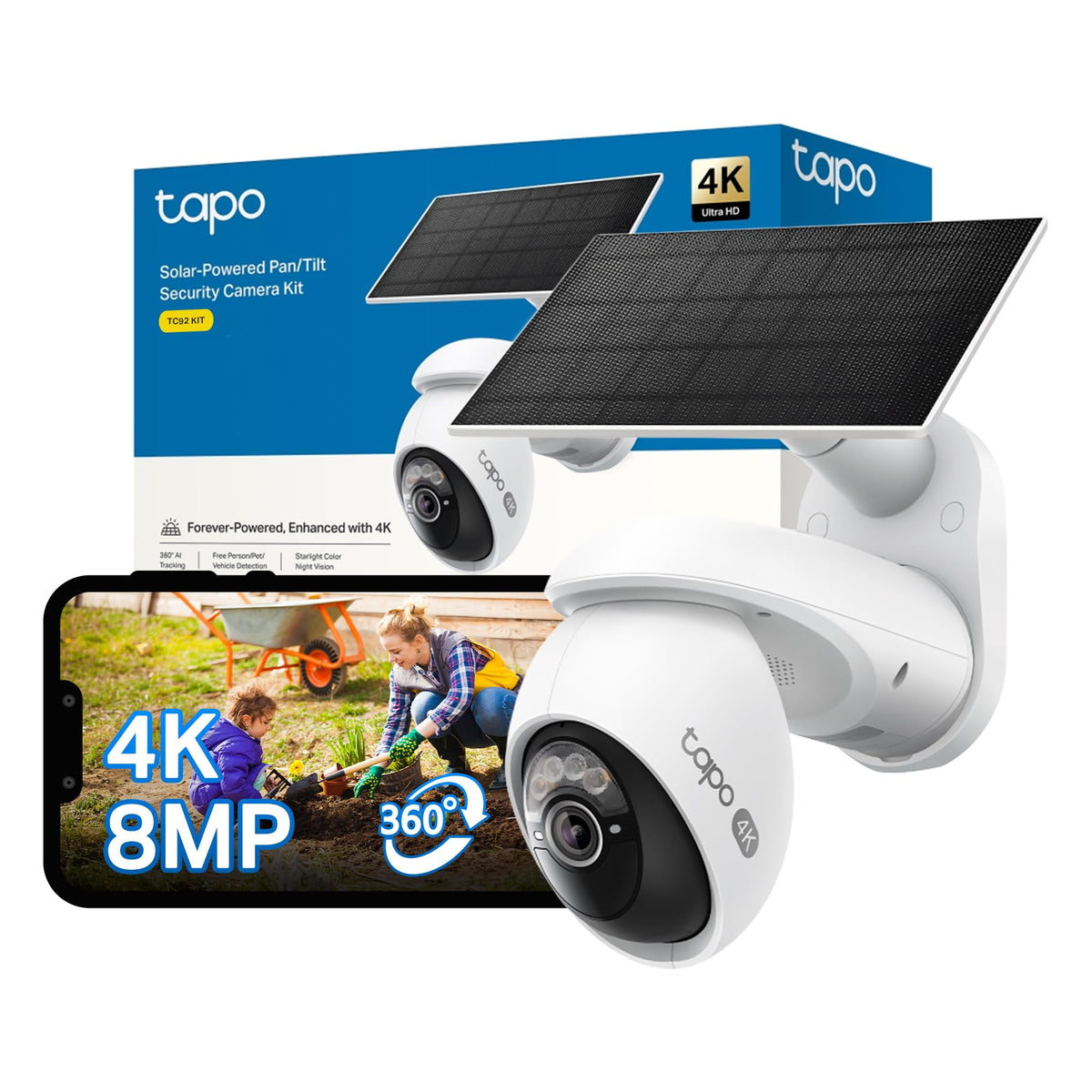 Tapo C615F KIT 2K 3MP Solar Floodlight Outdoor Security Camera Wireless