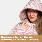 OHS Adults Drying Robe, Water-Resistant Changing Robe Gifts for Women Comfy Sherpa Privacy Robes for Women Men, Stay Dry Jacket Swimming Camping Drying Robes - S/M, L/XL