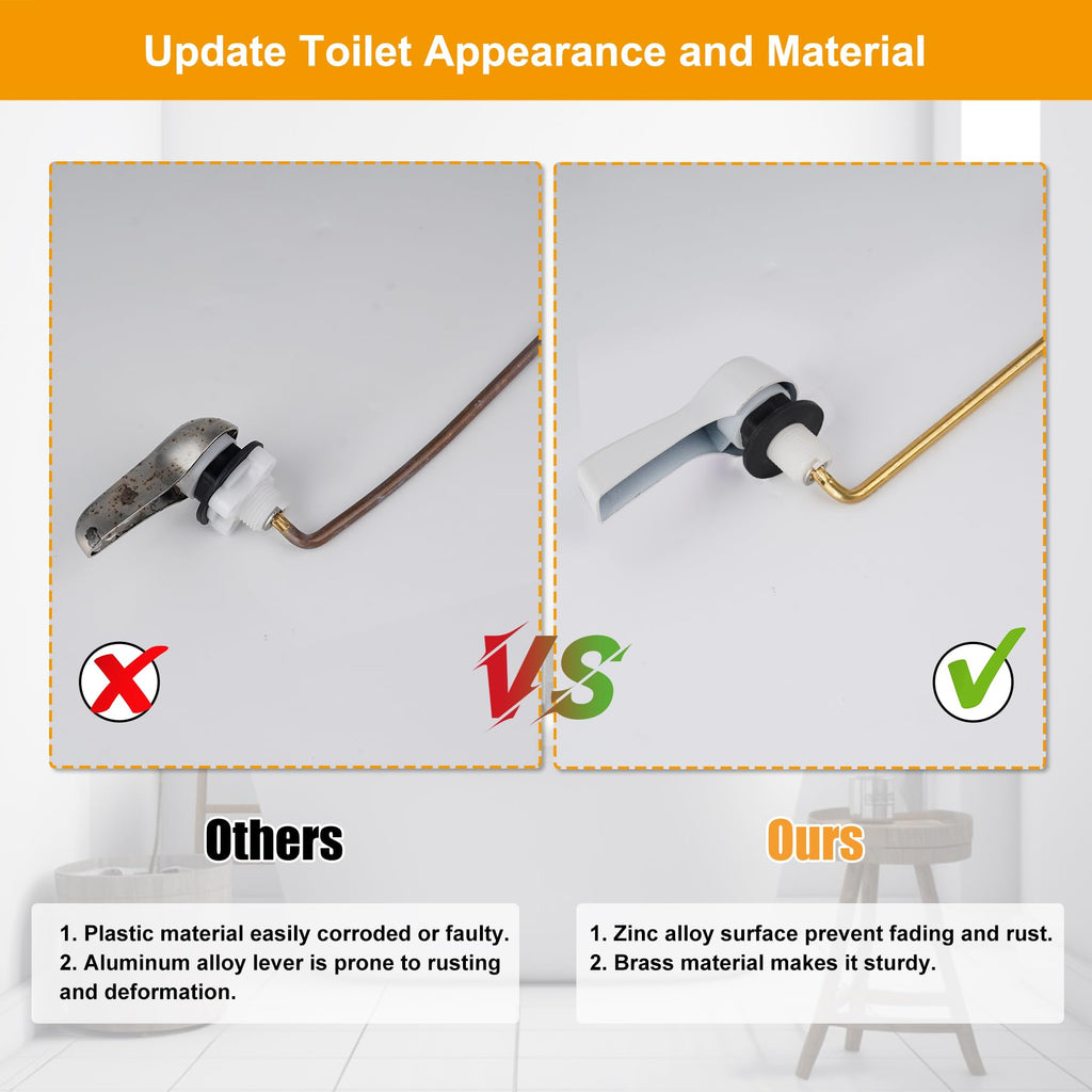Hibbent Universal Metal Front Mount Toilet Handle Replacement Kit
