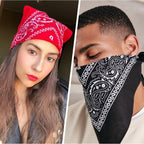 Aomig Bandana Head Scarf for Men and Women, Stylish Cowboy Headband Handkerchief, Multi-purpose Hair Scarf Paisley Print Unisex Headwraps, Bib Party Face Covering Headwear for Motorcycling