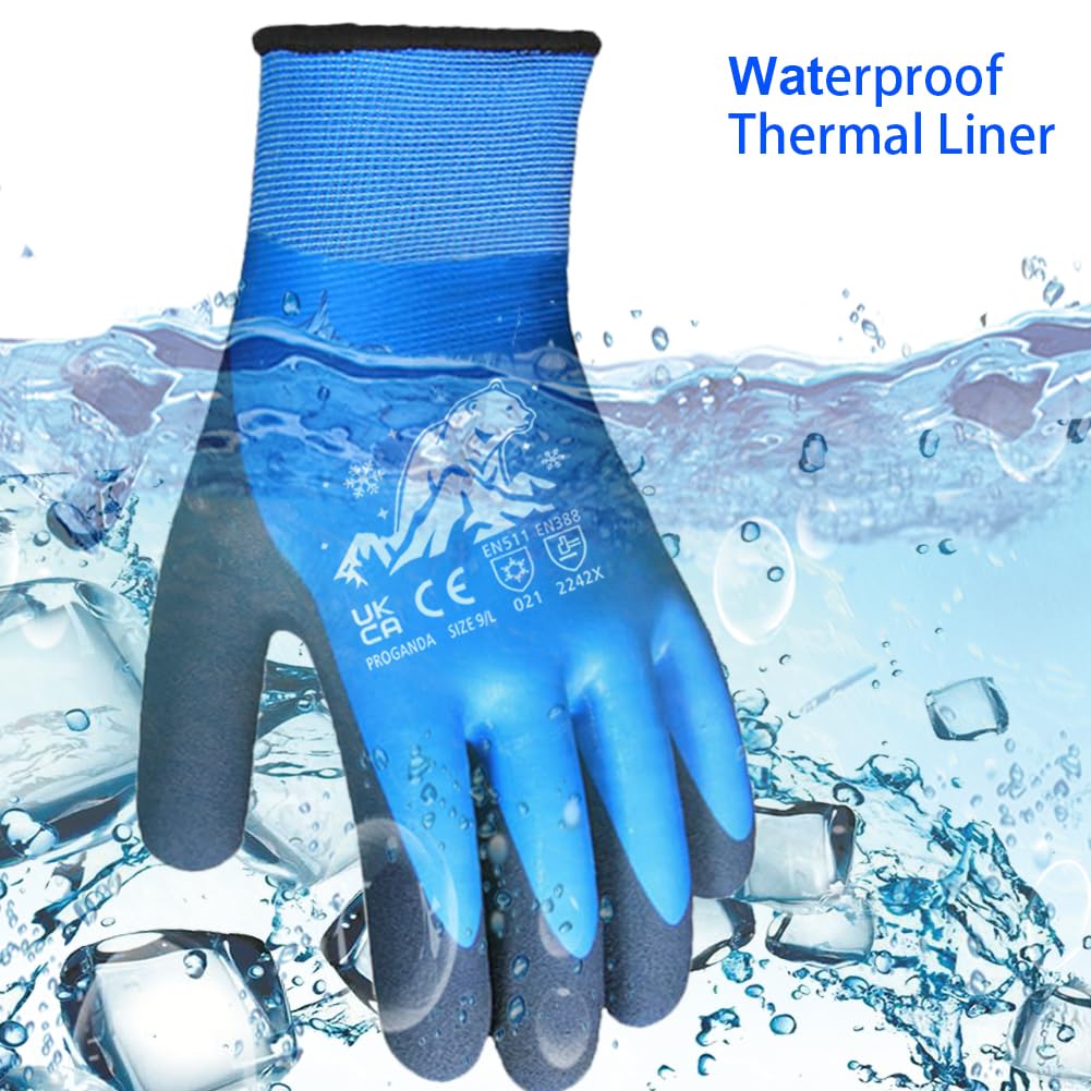 2 Pairs Waterproof Work Gloves Ultra-Grip Latex Coated Gardening Gloves, Durable and Versatile for Garden Car Fishing Outdoor Tasks