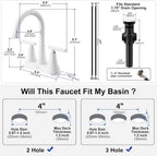 Matte Black Bathroom Faucet, Hurran 4 inch Centerset 2-Handle Lead-Free