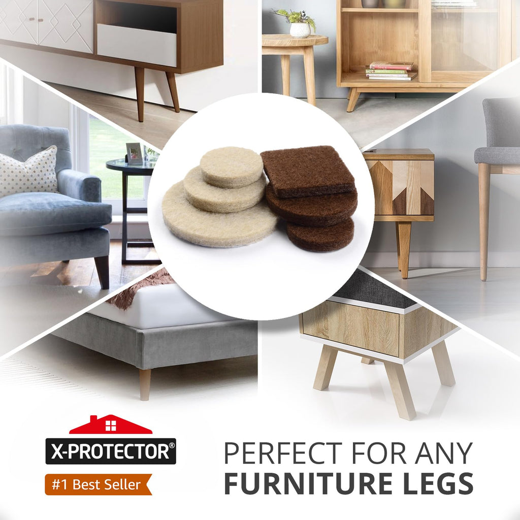 Felt Furniture Pads X-PROTECTOR 133 PCS Premium Furniture Pads - Felt Pads