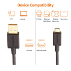 Amazon Basics 5-Pack Micro USB Cable, USB 2.0, 3 m, Black