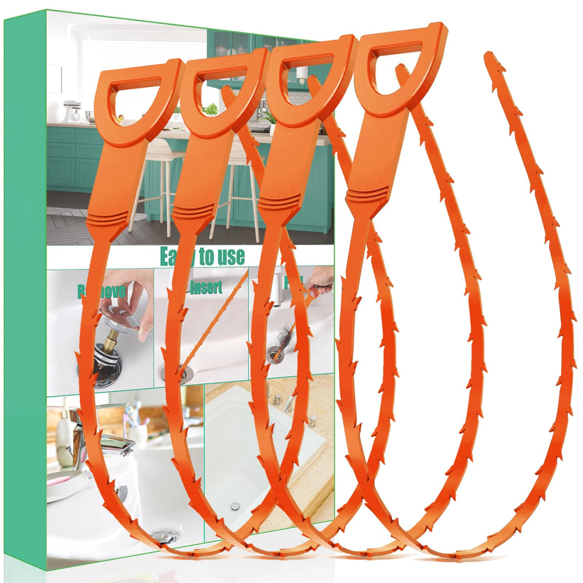 Drain Snake Hair Clog Remover - Shower Sink Unclogger Tool