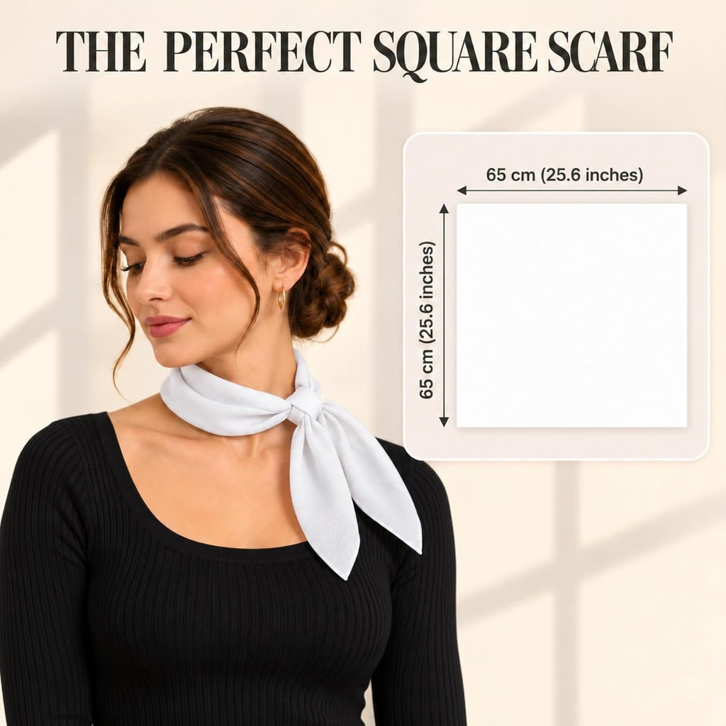 WESTEND CHOICE Square Chiffon Scarves Women's Neck Scarf 50s Retro Bandana