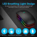 Wireless mouse rechargeable Dual Mode 2.4G & 5.0 Bluetooth Mouse for Laptop