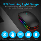 Wireless mouse rechargeable Dual Mode 2.4G & 5.0 Bluetooth Mouse for Laptop